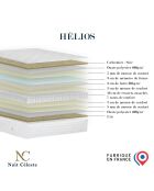 Materasso a molle insacchettate Helios Set + 2 molle scatolate + testiera imbottita grigio chiaro