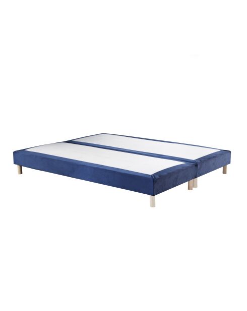 2 Sommiers tapissier en Velours Intemporel bleu