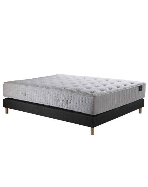 Ensemble Hécate Matelas ressorts ensachés + Sommier anthracite