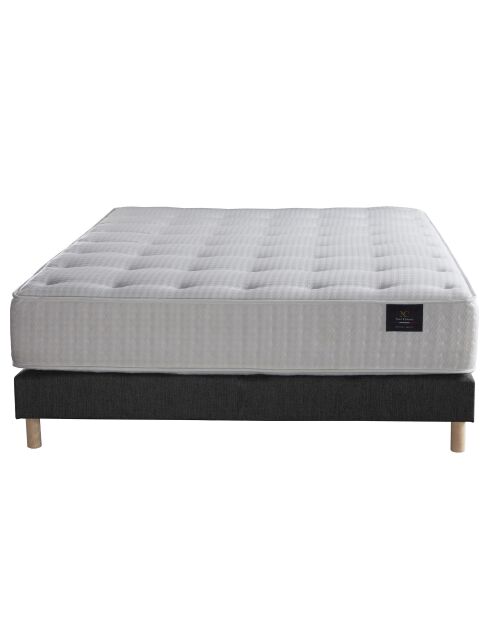 Ensemble Hécate Matelas ressorts ensachés + Sommier anthracite