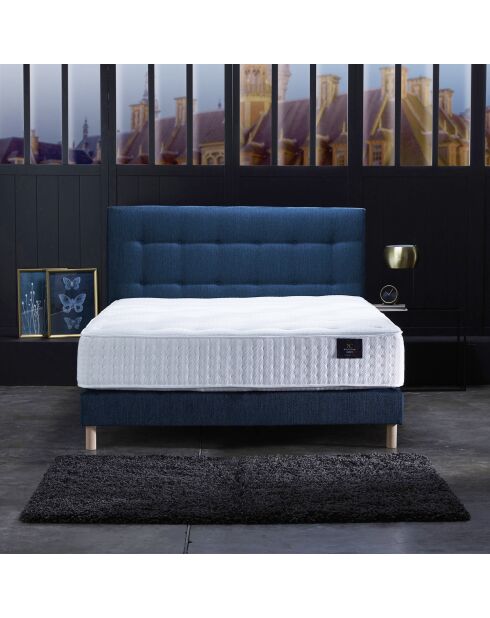 Ensemble Hécate Matelas ressorts ensachés + Sommier bleu
