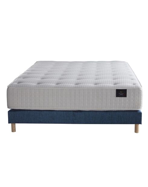 Ensemble Hécate Matelas ressorts ensachés + Sommier bleu
