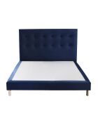Timeless Set Box Spring + Testiera imbottita blu