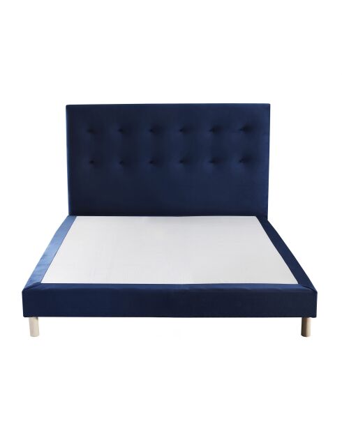 Timeless Set Box Spring + Testiera imbottita blu