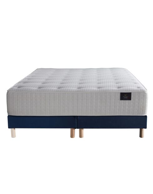 Materasso a molle insacchettate Helios Set + 2 letti in velluto blu