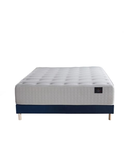 Set Helios: materasso a molle insacchettate + base in velluto blu