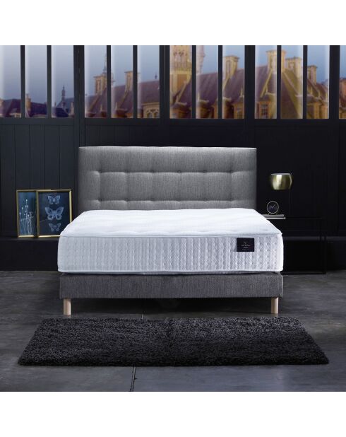 Ensemble Hécate Matelas ressorts ensachés + Sommier gris