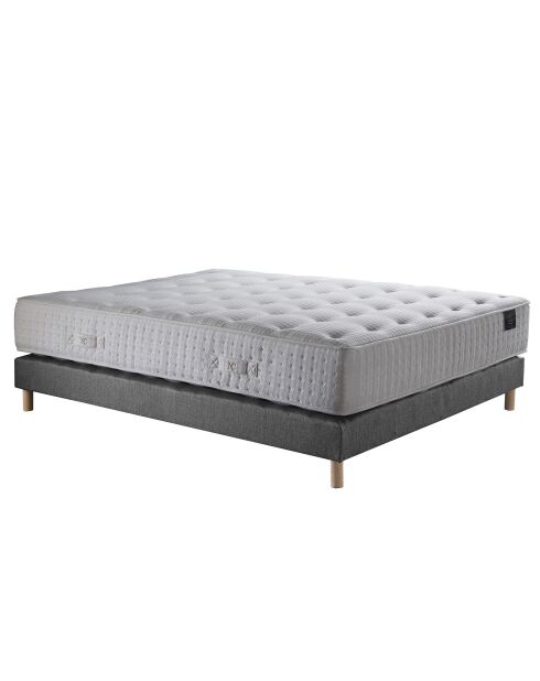 Ensemble Hécate Matelas ressorts ensachés + Sommier gris