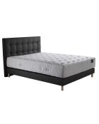 Ensemble Hécate 2 Matelas ressorts ensachés + Sommier + Tête de lit capitonnée anthracite