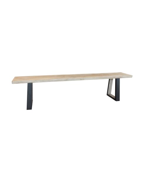 Banc En Bois Acacia Naturel Et Pieds Métal Noir 180X30X41Cm Hera