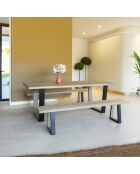 Banc En Bois Acacia Naturel Et Pieds Métal Noir 180X30X41Cm Hera