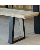 Banc En Bois Acacia Naturel Et Pieds Métal Noir 180X30X41Cm Hera