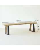 Banc En Bois Acacia Naturel Et Pieds Métal Noir 180X30X41Cm Hera