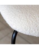 Ensembre Table Effet Bois Couleur Noyer + 6 Chaises Tissu Écru Callao