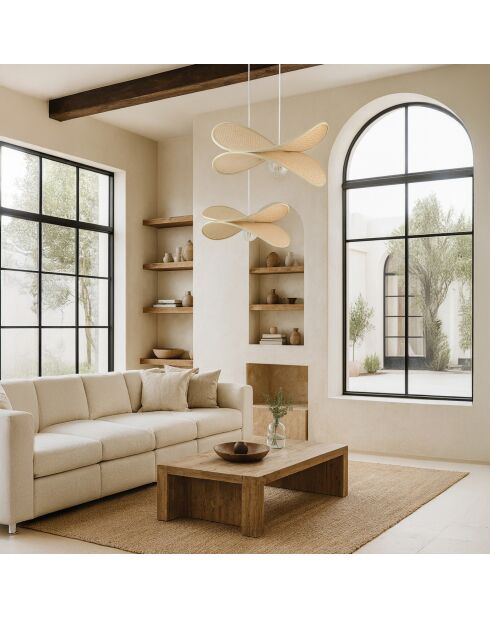 Suspension En Bambou Naturel 80X70X30Cm Luciole