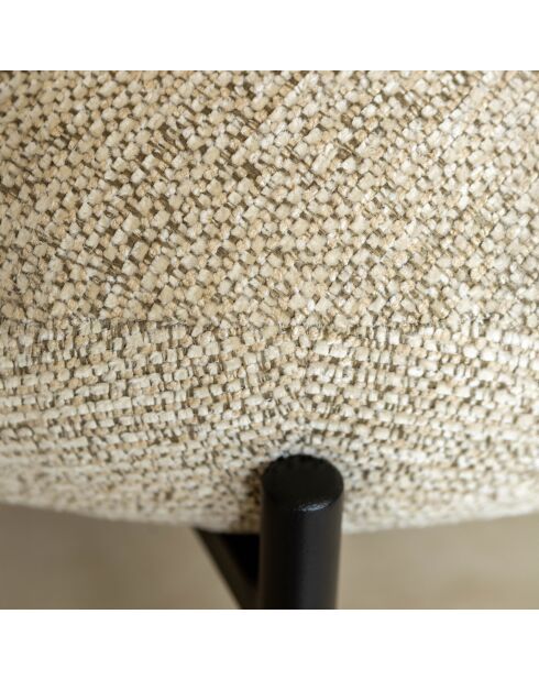 Fauteuil Lounge En Tweed Beige Et Métal Noir 62X75.5X68Cm Gina