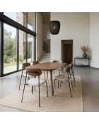 Table Rectangulaire Effet Bois Couleur Noyer  200X90X75Cm Callao