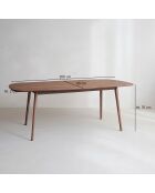 Table Rectangulaire Effet Bois Couleur Noyer  200X90X75Cm Callao