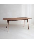 Table Rectangulaire Effet Bois Couleur Noyer  200X90X75Cm Callao