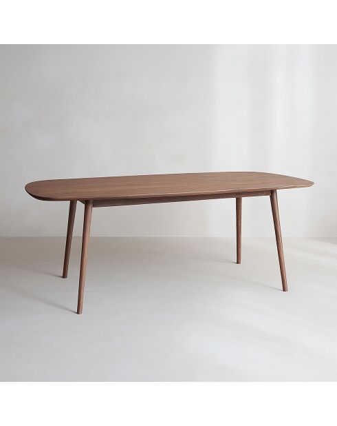 Table Rectangulaire Effet Bois Couleur Noyer  200X90X75Cm Callao