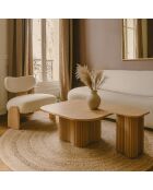 Alba bijzetmeubilair met natuurlijk houteffect 40x40x45cm