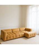 Ecksofa mit 4 Modulen, 300 x 165 x 67 cm, Ockerorange, panierter Samt, Twiggy