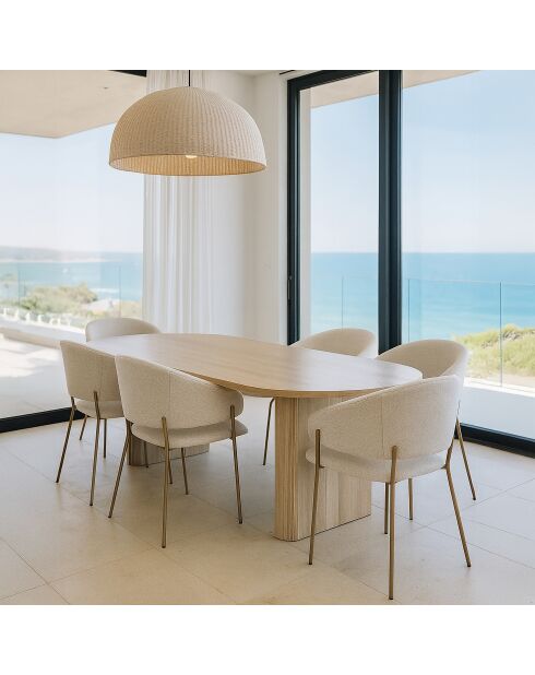 Quito Ovaler Tisch 220 x 90 x 75 cm, natürlicher Holzeffekt, 220 x 90 x 75 cm
