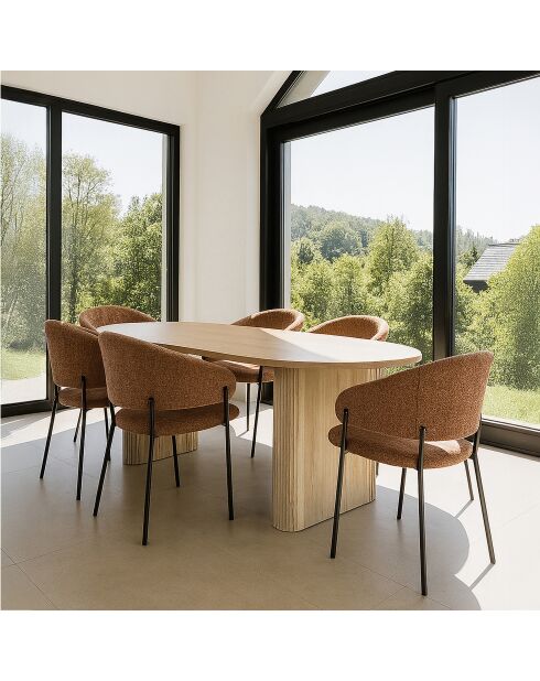 Quito Ovaler Tisch 220 x 90 x 75 cm, natürlicher Holzeffekt, 220 x 90 x 75 cm