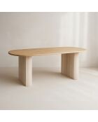 Quito Ovaler Tisch 220 x 90 x 75 cm, natürlicher Holzeffekt, 220 x 90 x 75 cm