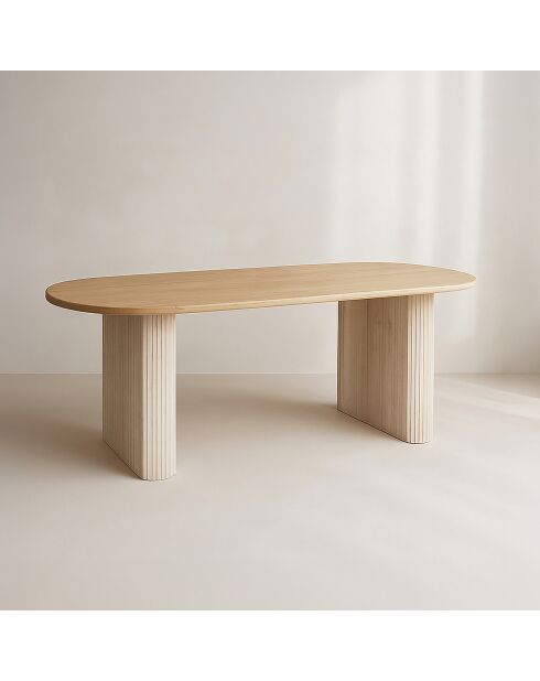 Quito Ovaler Tisch 220 x 90 x 75 cm, natürlicher Holzeffekt, 220 x 90 x 75 cm