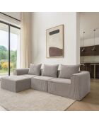 Canapé D'Angle Compressé En Velours Côtelé Taupe 270X170X58Cm Cocoon