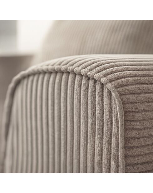 Canapé D'Angle Compressé En Velours Côtelé Taupe 270X170X58Cm Cocoon