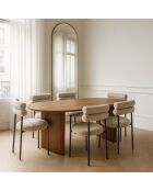 Table À Manger Ovale Effet Noyer Pieds Striés 230X90X76Cm Selma