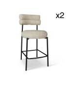 Barstühle Gina, aus beige/schwarzem Tweed-Metall, 47,5 x 58,5 x 95,5 cm, 2er-Set
