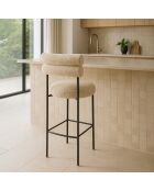 Barstühle Gina, aus beige/schwarzem Tweed-Metall, 47,5 x 58,5 x 95,5 cm, 2er-Set