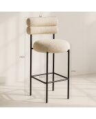 Barstühle Gina, aus beige/schwarzem Tweed-Metall, 47,5 x 58,5 x 95,5 cm, 2er-Set
