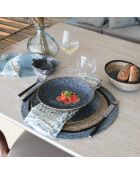 Panier Ovale En Jonc De Mer Diam 20X14Xht7Cm Naturel Et Bleu Dune