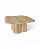Table Basse Effet Bois Naturel Pied Organique D80X40Cm  Alba