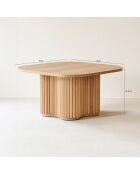 Table Basse Effet Bois Naturel Pied Organique D80X40Cm  Alba