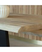 Ensemble Table 235Cm + 2 Bancs 220Cm en Bois de Pin/Acacia