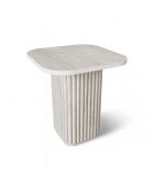 Susan 40x40xHT45cm Vierkante bijzetkast met natuurlijk travertijneffect 40x40xHT45cm