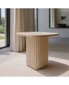 Susan 40x40xHT45cm Vierkante bijzetkast met natuurlijk travertijneffect 40x40xHT45cm