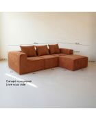 Canapé D'Angle Compressé En Velours Côtelé Brique 270X170X58Cm Cocoon