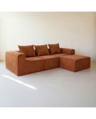 Canapé D'Angle Compressé En Velours Côtelé Brique 270X170X58Cm Cocoon