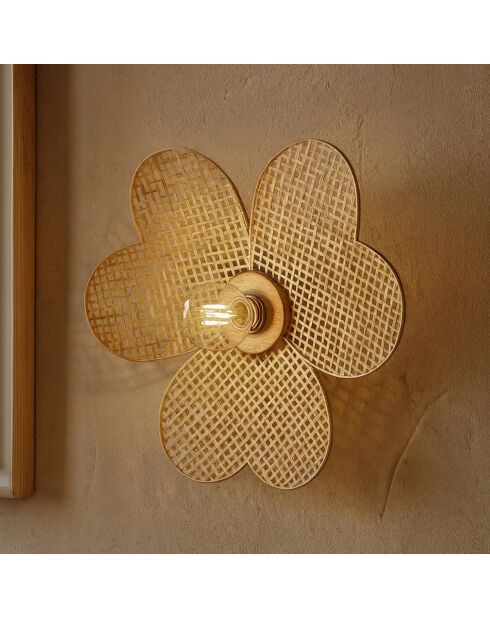 Applique Murale En Bambou Naturel 45X45Cm Petali