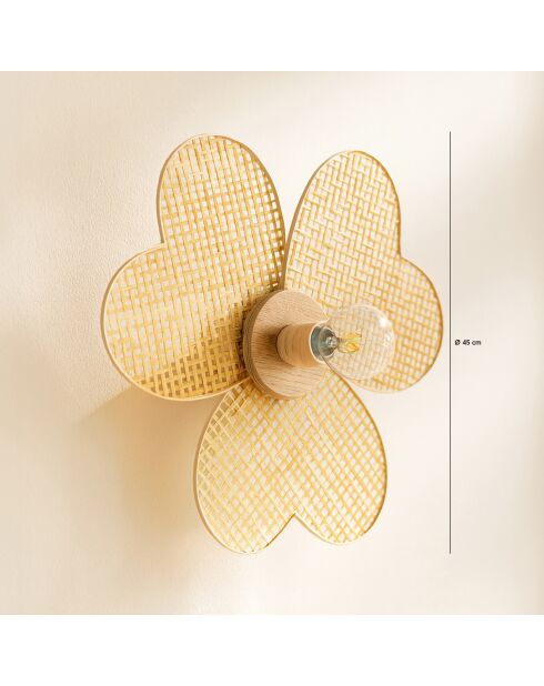 Applique Murale En Bambou Naturel 45X45Cm Petali