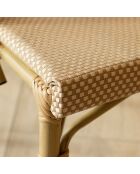 2 Textilene beige stoelen met aluminium structuur, Amalfi, bamboe-look