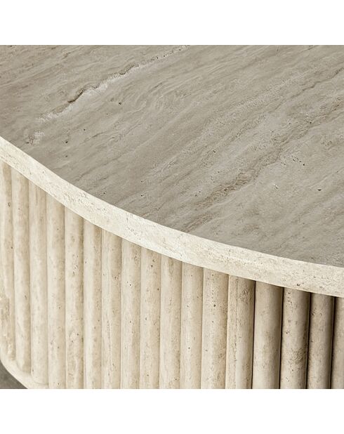 Table Basse Carrée Susan Effet Travertin Naturel - 80x80xht36 Cm