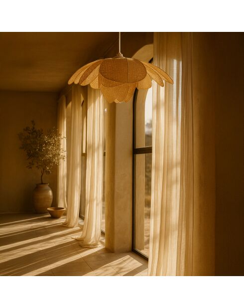 Suspension En Bambou Naturel 67X67X24Cm Peonia