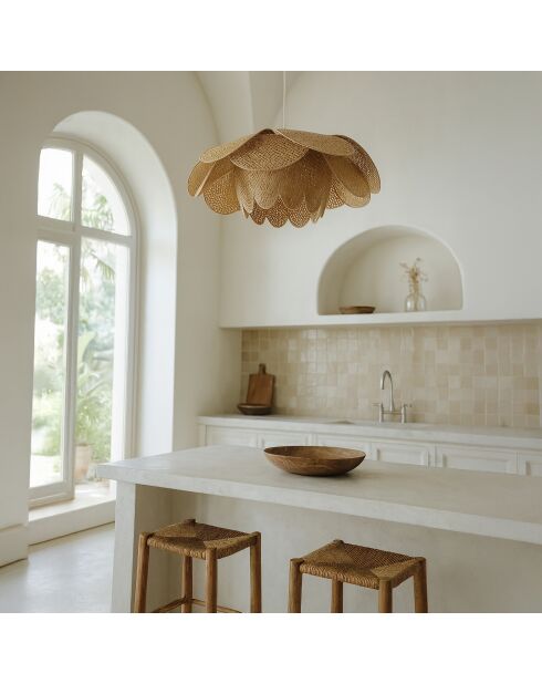 Suspension En Bambou Naturel 67X67X24Cm Peonia